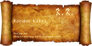Kordos Kitti névjegykártya